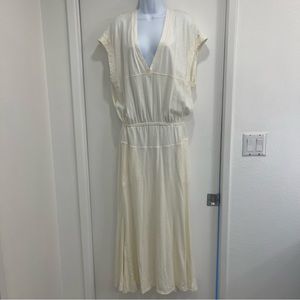 Free People Marlowe Midi (almost maxi) white cotton dress. Large. Worn/washed 1x